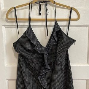 Midi ruffle halter dress